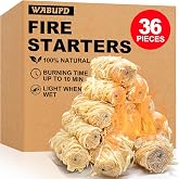 WABUPD 36 PCS Fire Starter, Fire Starter for Campfire, Light Compact Gear | Fire Starters for Fireplace, Charcoal Starter, BBQ, Fire Pit &amp;Chimney, Smoker, Fire Starters for Grill- Camping Accessories