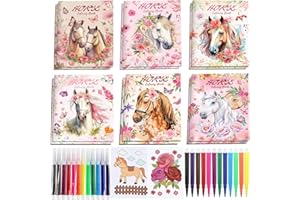 12 Pcs Horse Coloring Books Party Gifts with 36 Pcs Pens for Horse Lover Gifts Cowgirl Theme Birthday Party Supplies Carnival