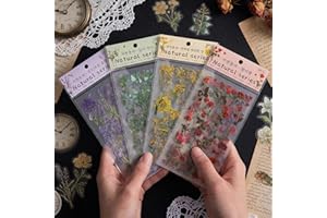 Clear Vintage Botanical Sticker Sheets - 24-Pack PET Floral Self-Adhesive Decor for Scrapbooks, Journals, Cards, Albums & Cra