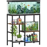 Snughome 30 Gallon Aquarium Stand, Fish Tank Stand with Shelf for Storage, 3 Tier Heavy Metal Frame Fish Tank Stand, 30 Gallon Aquarium Stand for Home Office, 30.31" x 12.01" x 30.31", Rustic Brown