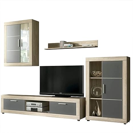 HomeSouth - Mueble de Comedor con Leds, Salon Vitrina Modelo Fiordo