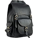 Handmade World Vintage Full Grain 20 Inch Leather Laptop Backpack Casual Bookbag Daypack Camping Travel Rucksack Knapsack