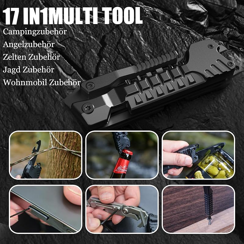 Geschenke für Männer 17in1 Multitool Taschenmesser Camping Zubehör