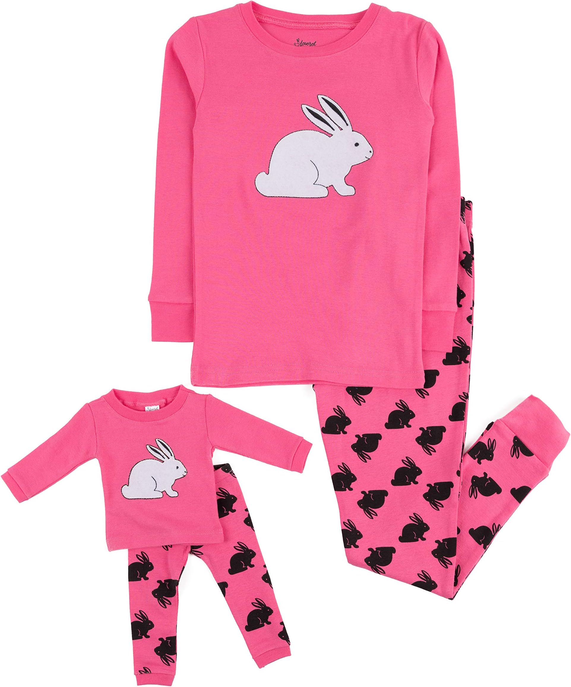 Leveret Kids & Toddler Pajamas Matching Doll & Girls Pajamas 100% Cotton Set (Toddler-14 Years) Fits American Girl
