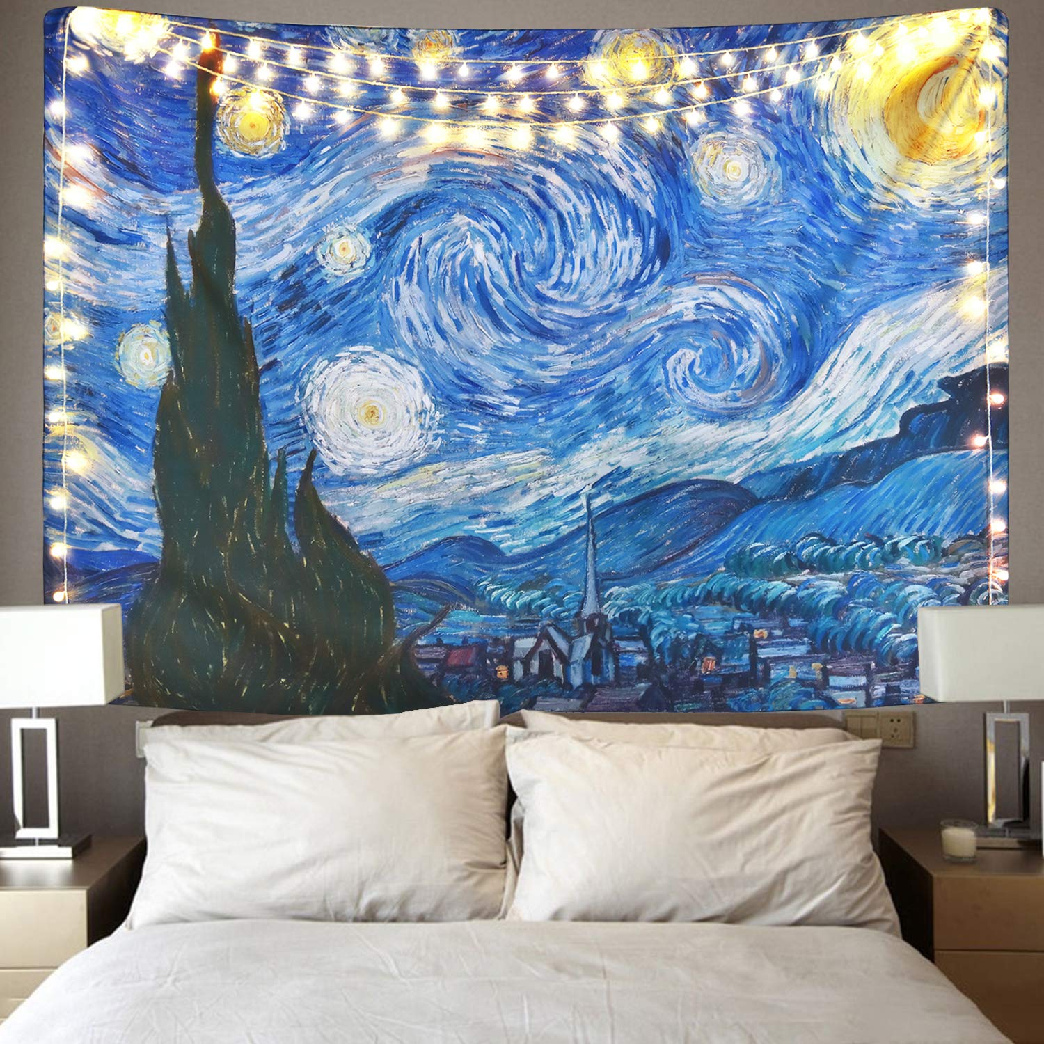 Bleum Cade Starry Night Tapestry Wall Hanging Galaxy Tapestry Hippie Mandala Bohemian Tapestry Living Room Bedroom Space Decor