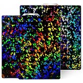 HIKUDIY 257x257mm PEF+PEY Holographic Build Plate for Bambu Lab X2D/P2S/A1/X1C/X1/X1E/P1P/P1S, Rainbow Confetti PEF+Galaxy PEY Spring Steel Plate Print Bed for Bambu Labs 3D Printer
