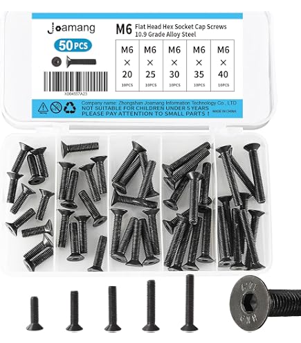 M3 Colorful Aluminum Alloy Countersunk Hex Socket Screws (Flat Head) - 5 Or 10 Pack