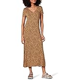 Amazon Essentials Women's Jersey V-Neck Short Sleeve Midi Length Dress