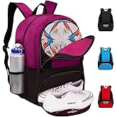 Hsmihair Soccer Bag,Youth Soccer Backpack, Football Volleyball Basketball Backpack fo,Sport Equipment Bags with Shoe compartment