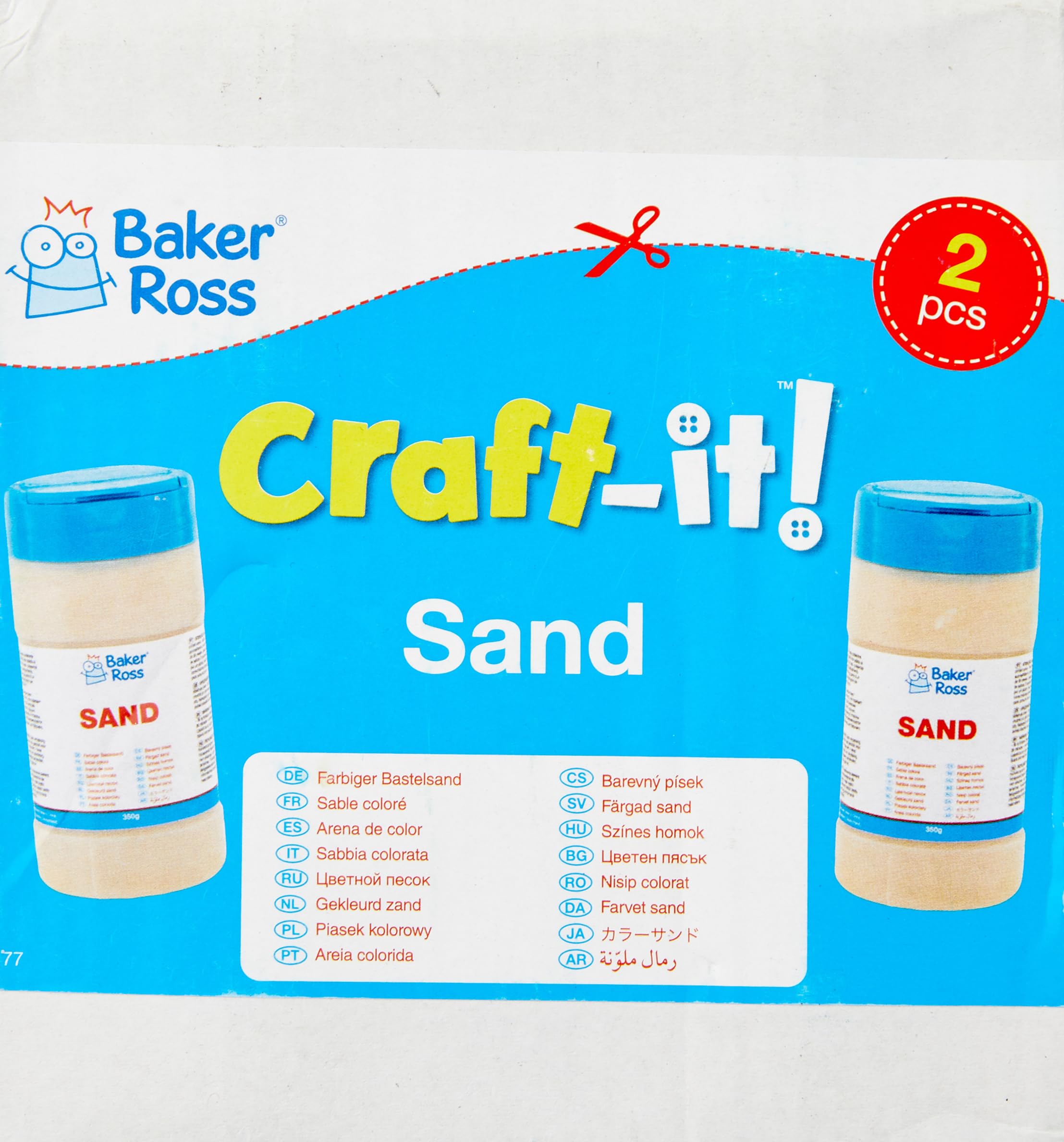 Baker Ross AW427 Glitter Sand - Pack of 6, For All Art Projects, Peel and Stick Crafts, or for Filling Vases