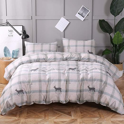 Amazon Com Cosics Xmas Elk Print Twin Duvet Cover Bed Set 3pcs