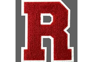 SOYCEV 4.5" Varsity Letter Patches Chenille Iron on Letters Large Letterman Jacket Patches for Clothing/Jacket/Varsity/Bag (Red, R)