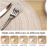 SHACOS Round Placemats Set of 6 38cm Beiges Braided Woven Heat Resistant view 6