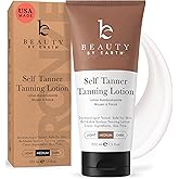 Beauty by Earth Self Tanner - USA Made with Natural &amp; Organic Ingredients | Moisturizing Self Tanning Lotion with Aloe Vera &amp; Coconut for a Natural Glow, Streak-Free Fake Tan (Medium)