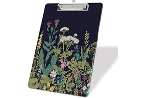 ZAXMEY Plastic A4 Clipboards, Cute Clipboard Stardard Letter Size for Teacher, Kids, Lightweight Clip Board | Decorative Clip Boards | Office Clipboard | School Supplies(Wild Grass).