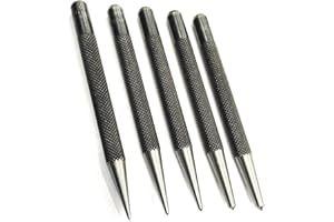 AD INTERNATIONAL Set of 5 Pcs Center Punch-Imperial Standard Hard Metal-Wood Working Hand Tools (Round Head)