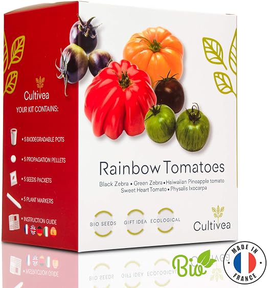 Cultivea – Mini Kit Huerto de Tomates Arcoíris – 100% Semillas Bio ...