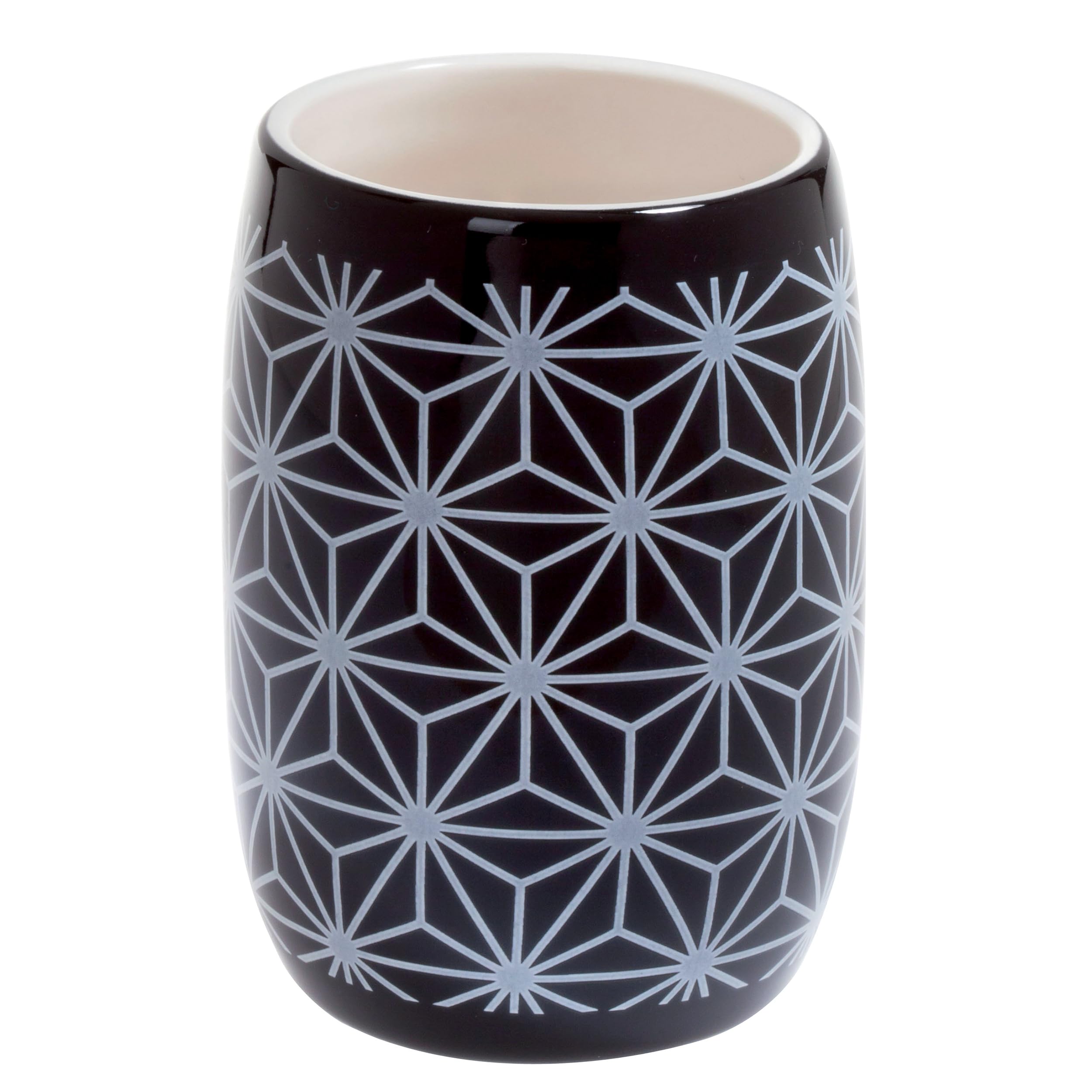 Star Bathroom Tumbler 11x7x7 cm Black/White