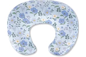 Nursing Pillow, Breastfeeding Pillow with Removable Cotton Cover, Baby Feeding Pillow for Mom Easier Breast Feeding and Bottl