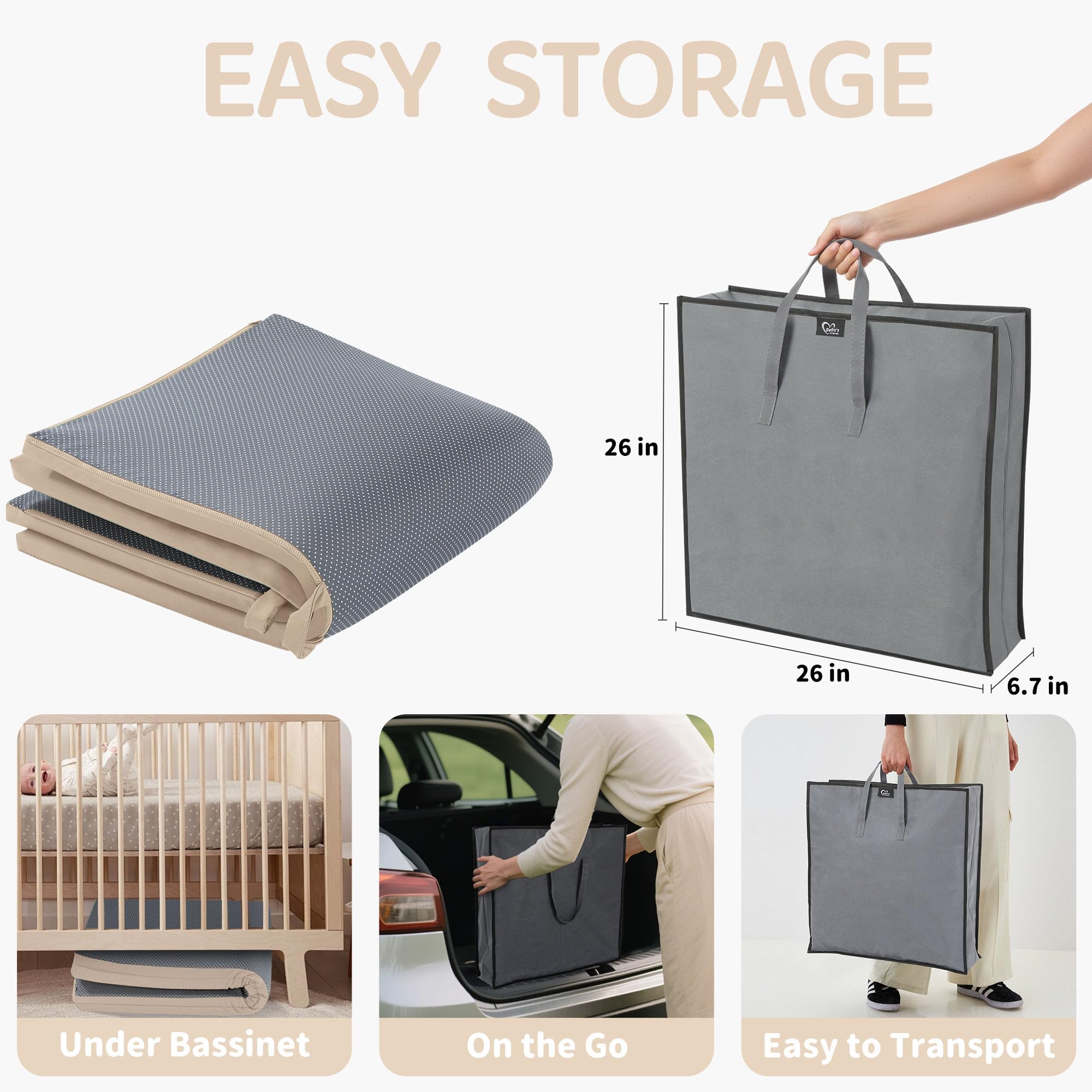 Bella’s Friends Foldable Baby Play Mat for Floor, 50