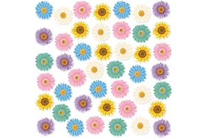 TELLINGYOU 50 Pcs Spring Window Clings Thick Colorful Flower Gel Clings for Glass Reusable Spring Window Decoration Sunflowers Decals Stickers for Home Office Refrigerator Party Decorations