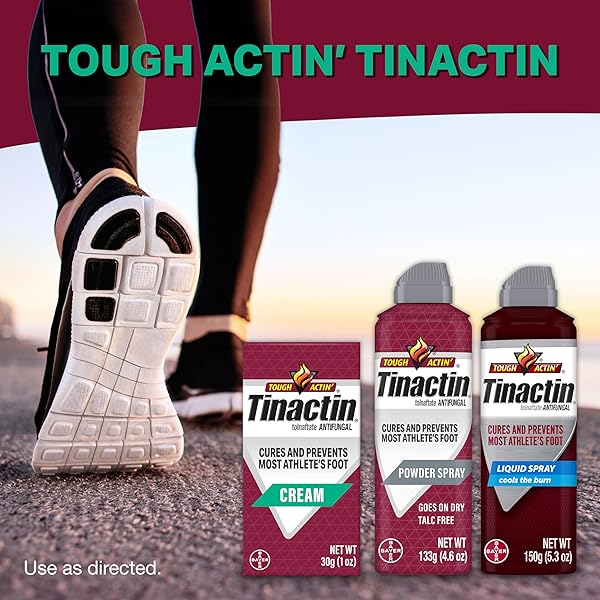 TINACTIN ANTIFUNGAL CREAM, ATHLETE’S FOOT TREATMENT, TOLNAFTATE 1%, PROVEN CLINICALLY EFFECTIVE ON MOST ATHLETE’S FOOT AND RINGWORM, 1 OUNCE, 30 GRAMS, TUBE