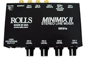 Rolls Mini Mix II 2 1/4 & 3 RCA Mixer, Black (MX51S)