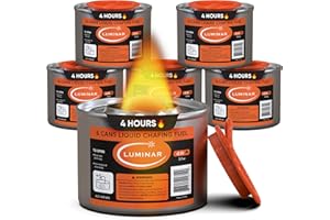 Luminar Resealable-Wick Chafing Fuel Cans, 6 Pack, 4 Hour - Premium Quality Burners for Food Warmers - No More Spills, Waste, or Hassle - Perfect for Convenient, and Long-Lasting Event Catering