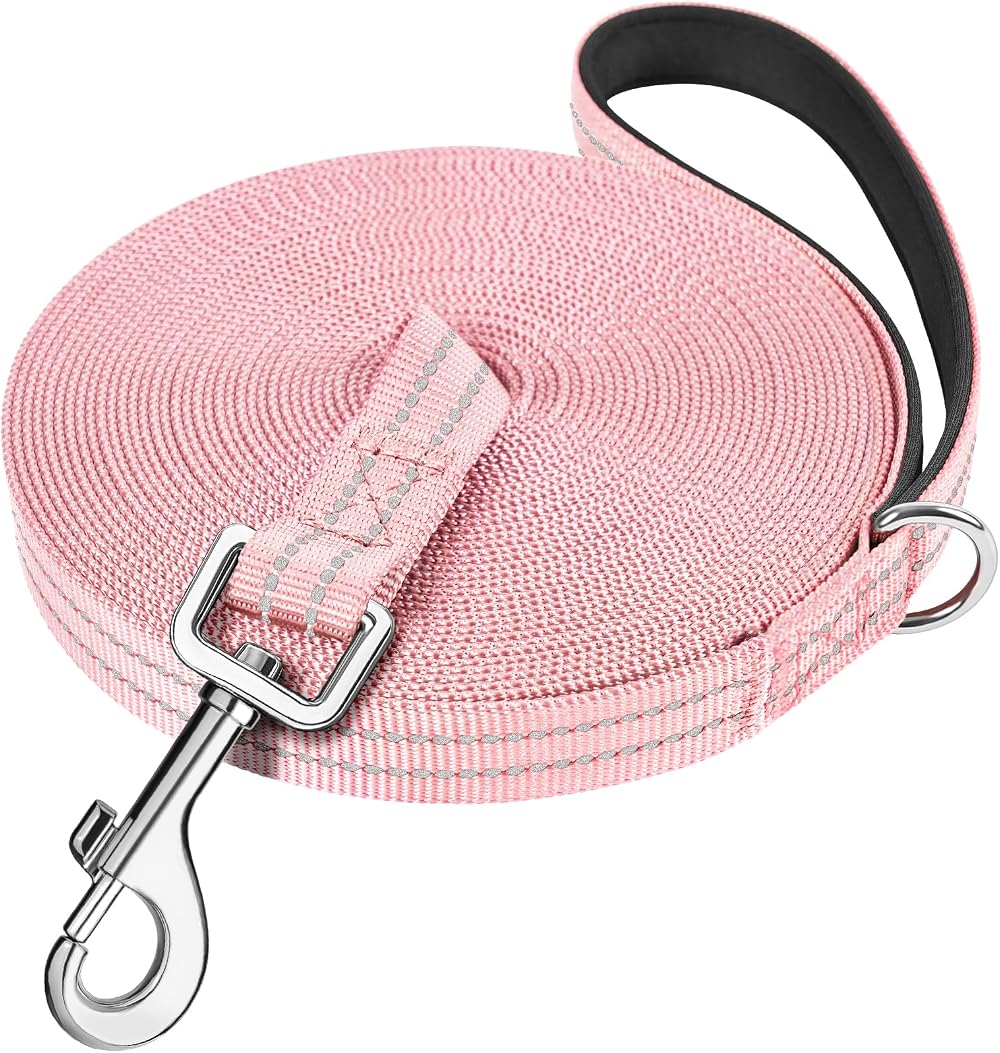 X XBEN Long Line Dog Lead 10M Reflective Recall Training Heavy Duty Hook