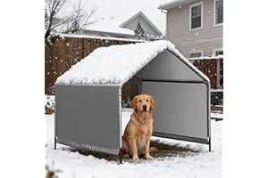 NIDOUILLET 4'x 4'x 3.3' Dog Shade Shelter, Outdoor Dog Tent Dog House Canopy Waterproof, Sun Protection with Ground Stakes for Pet Medium Large Dogs, Cats, Pigs, Chicken, Goose