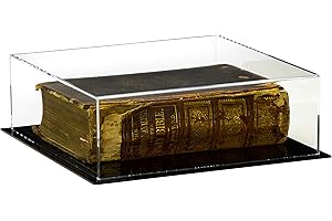 Better Display Cases Clear Acrylic Book Display Case 12" x 12" x 4" with Black Base (A030B)