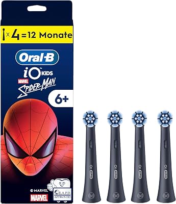 iO Aufsteckbürsten Kids 6+ Marvel Spiderman, Schwarz, 4 Stück