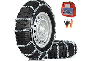 COCO BIRD Snow Chains, Thickened and Wear-Resistant High Carbon Steel Anti Slip Tire Chain for Light Truck, Pickups, and SUVs, Set of 2 (220275)