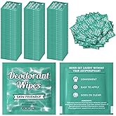 Timgle 100 Pcs Deodorant Body Wipes Individually Wrapped Homeless Travel Antiperspirant Deodorant Sweat Body Wipes for Women Men Teen Sports Travel Clean Skin Armpit Underarm Sweating(Small,Jasmine)