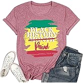 AMWIPE Black History Shirts for Women Black History Month T-Shirt Juneteenth I Am Black Tee Tops