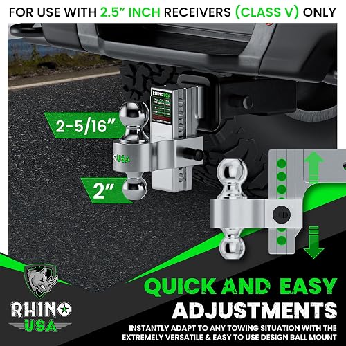 GWTAUTO Class 4 Trailer Hitch With Hook – 2" Receiver, 8" Adjustable Drop, 18,500 Lbs Capacity