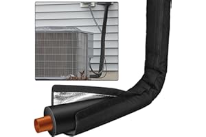 BENASAN HVAC Copper Pipe Insulation Cover, 72''x10.2'' Outdoor Mini Split AC Heating System Line Foam Tube Protector Sleeve, Flexible Insulation Wrap for Central Air Conditioner and Heat Pump, Black 1PCS