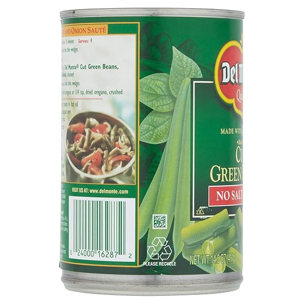 DEL MONTE CUT GREEN BEANS NO SALT ADDED, 14.5-OUNCE (PACK OF 8)