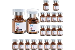 KSIITEKSLAB Ks-Tek 20pcs Sterile Empty Vial,Sample Vials with Self Healing Injection Port and Flip Off Cover,Borosilicate Injection Glass Bottle Individually Packing (Amber, 1ml)