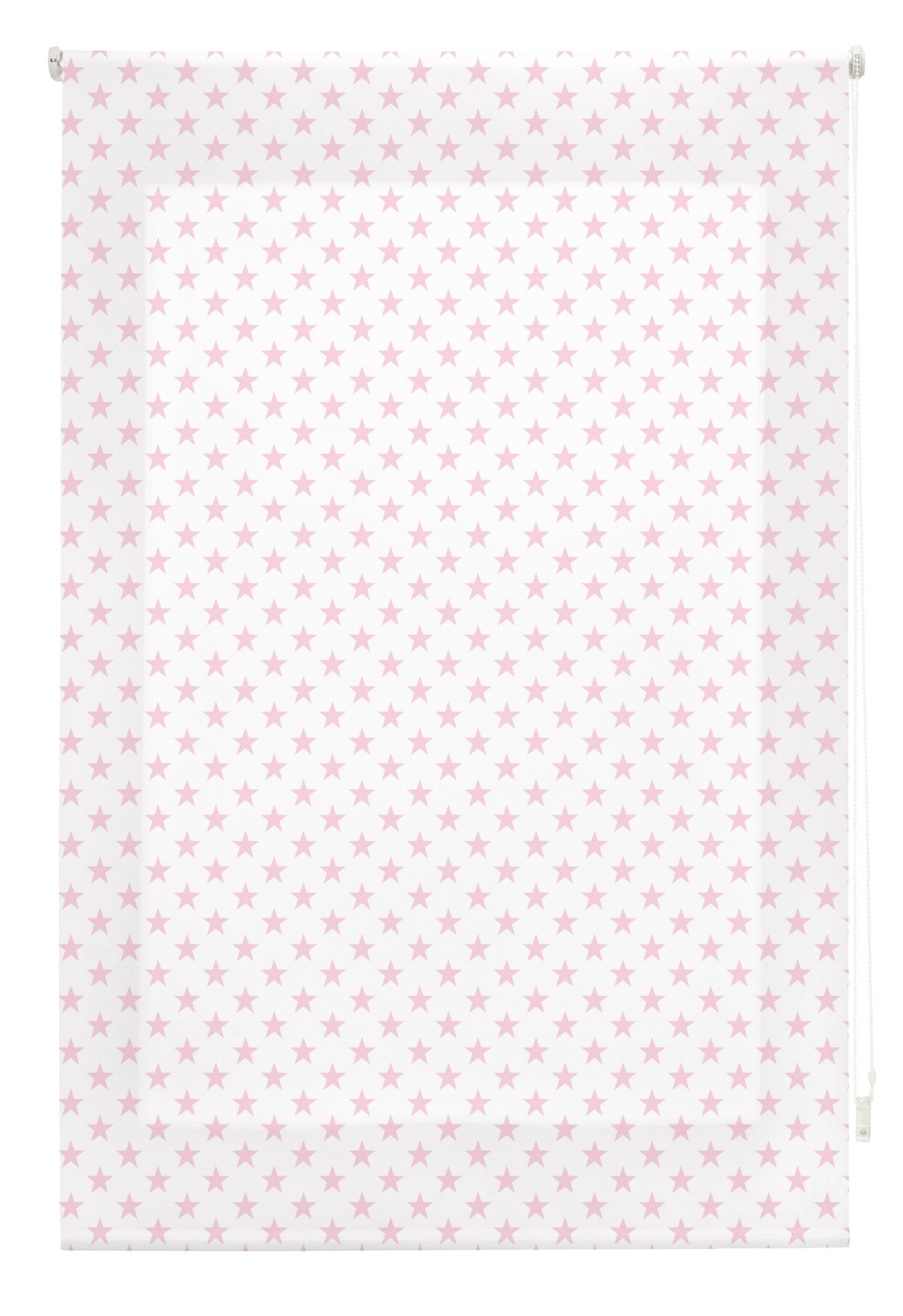 blindecor Stars Roller, Fabric, Pink, 110 x 180 cm