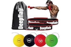 Deepflair 4pcs Boxing Reflex Balls Set Adjustable Headband Boxing Accessories for Quick Reflexes Improve Speed and Hand-Eye Coordination