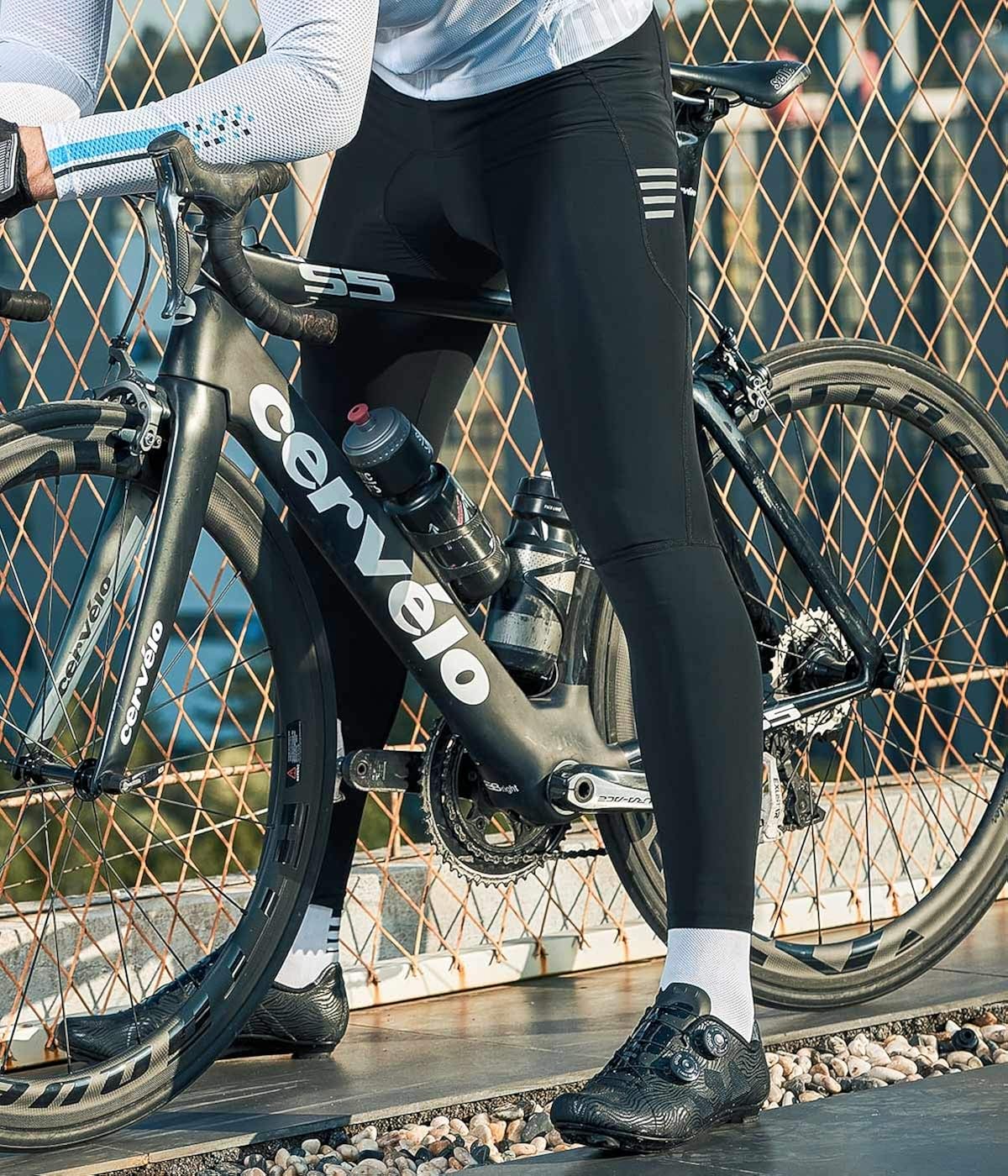 Santic Men's Cycling Bike Pants 4D Padded Compression Long Riding Bicycle Tights : Clothing