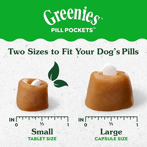 GREENIES PILL POCKETS FOR DOGS SMALL SIZE, TABLET PILL TREATS FOR DOGS, HICKORY SMOKE FLAVOR, 3.2 OZ. POUCH