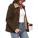 YUCOLEN Corduroy Jacket for Women Sherpa Fleece Lined Jacket Button Down Shacket Warm Winter Western Coat 2026 Trendy