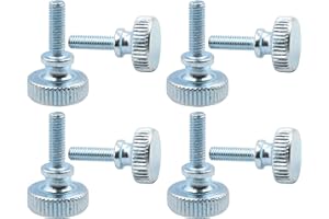 LBY 30pcs Knurled Thumb Screws, M3 x 10mm Flat Knurled Head Fully Threaded, Carbon Steel Galvanized (Double Layer Step)