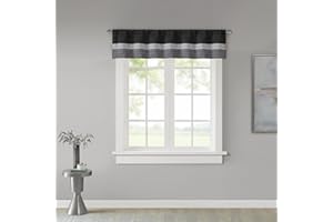Madison Park Amherst Single Panel Faux Silk Rod Pocket Curtain With Privacy Lining for Living Room, Window Drapes for Bedroom and Dorm, 50x18, Black