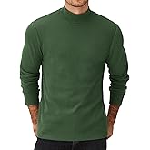 COOFANDY Men's Mock Turtleneck Sweater Long Sleeve Half Neck Pullover Thermal Casual Ribbed High Neck Pullover Sweater