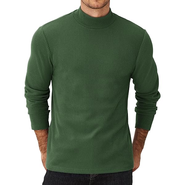COOFANDY Mens Mock Turtleneck Long Sleeve Sweater Basic Thermal