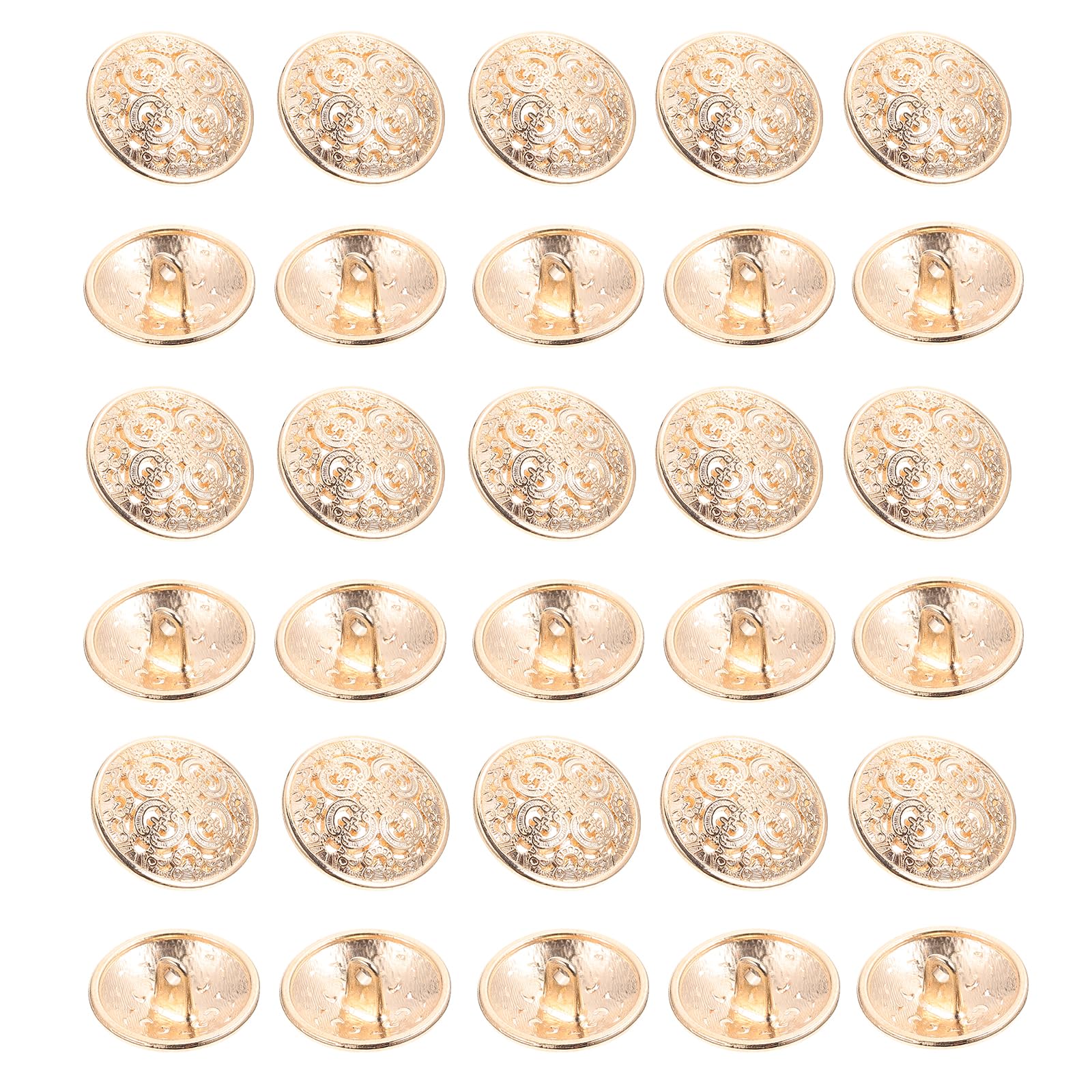Milisten 30pcs Metal Round Flat Buttons Coats Buttons Jacket Button Shirt Suit Trousers Buttons for DIY Craft Sewing Buttons Light Gold 25mm