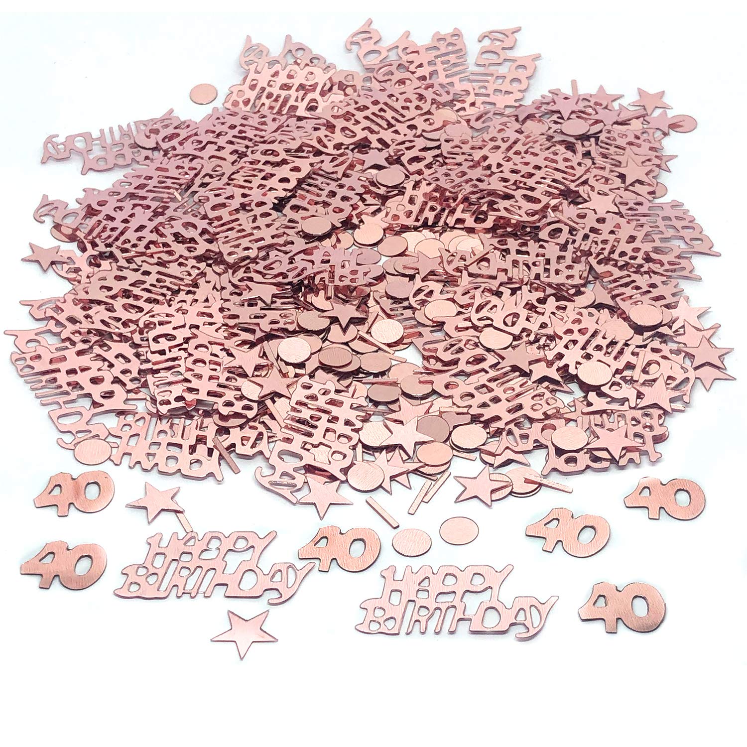 YouU Rose Gold Birthday Party Stars Confetti - Metallic Sequins, 700pcs (35g), PVC Material, Flame Resistant, Perfect for Tables & Decorations — image 1